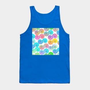 Graphic Spiraling Circles on White Tank Top